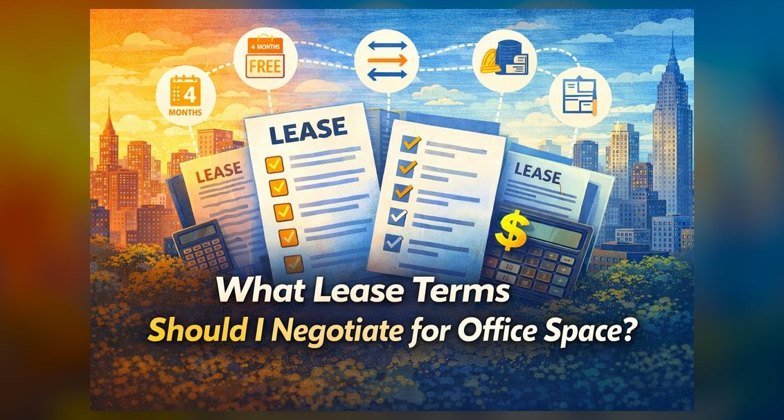 How do I negotiate a co-working flex space buildout with shared corridors and common areas