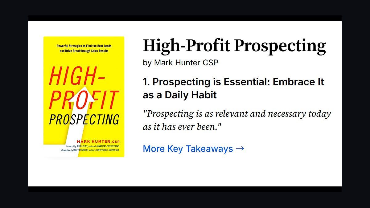 High-Profit Prospecting by Mark Hunter — Cliff Notes Summary & Key Takeaways