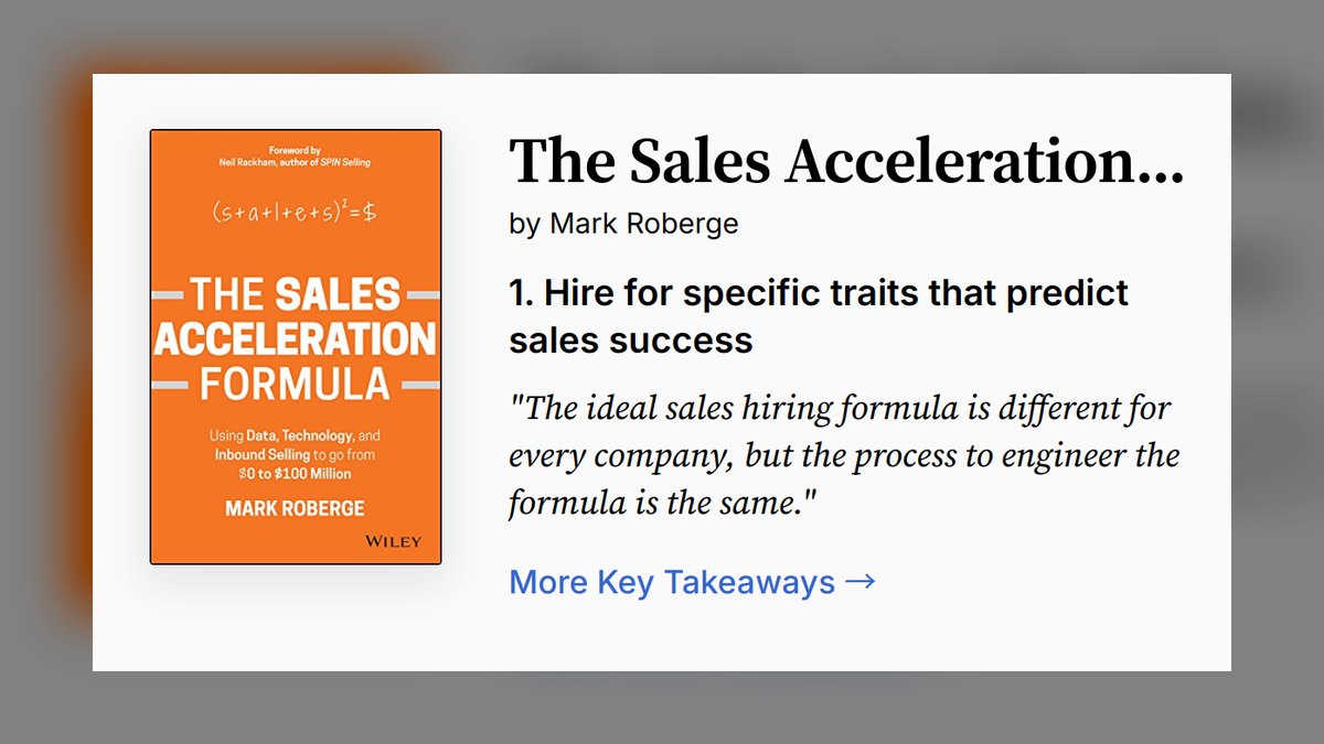 The Sales Acceleration Formula by Mark Roberge — Cliff Notes Summary — figure 8