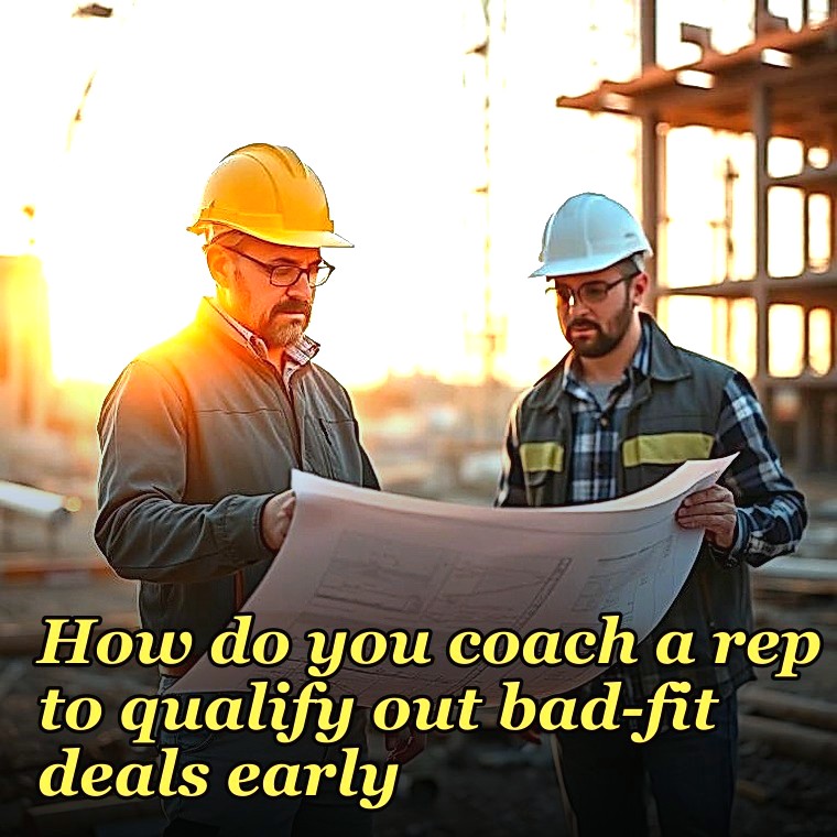 How do you coach a rep to qualify out bad-fit deals early?