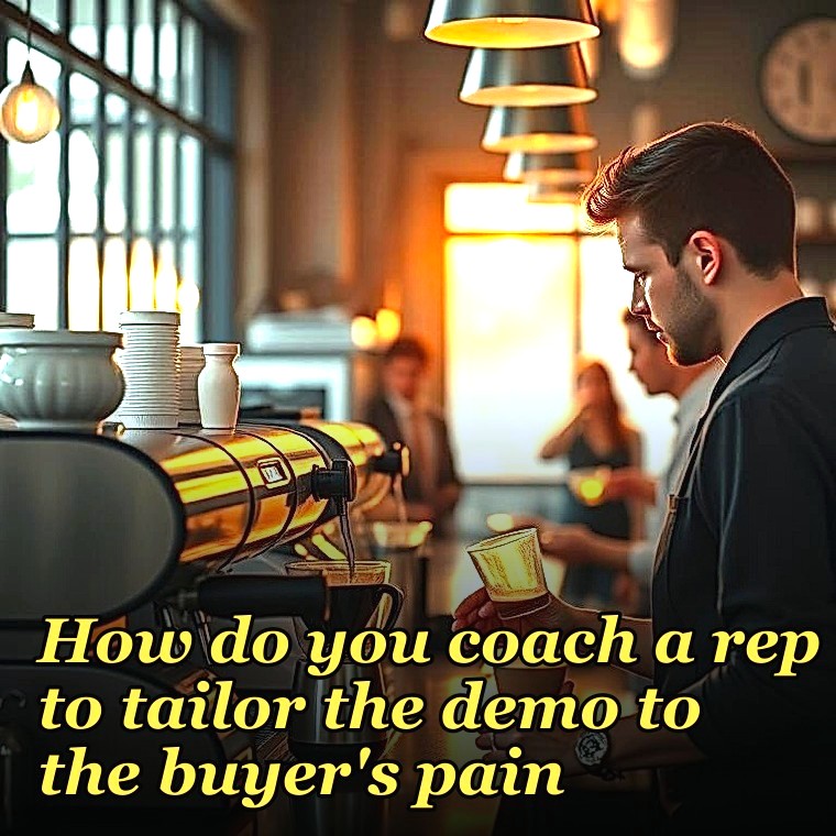 How do you coach a rep to tailor the demo to the buyer's pain?