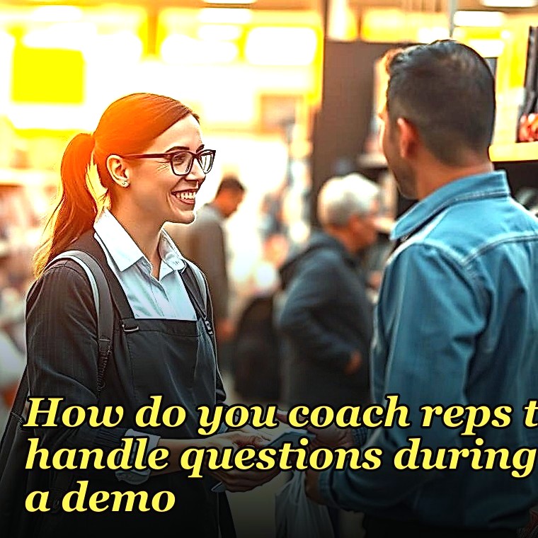 How do you coach reps to handle questions during a demo?