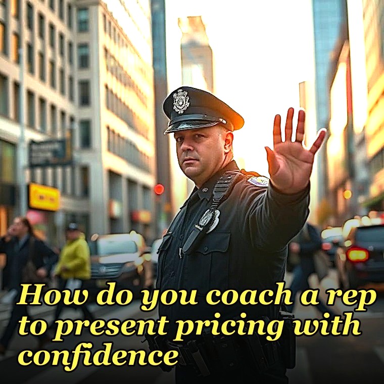 How do you coach a rep to present pricing with confidence?