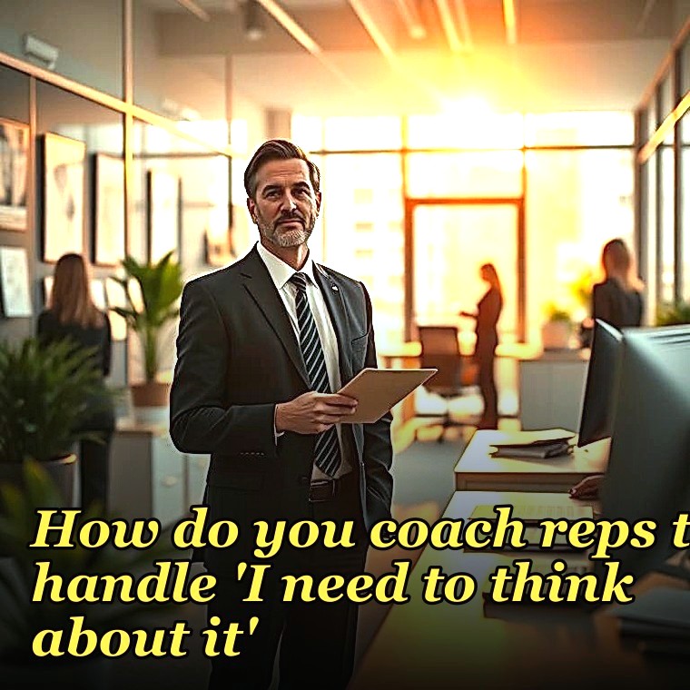 How do you coach reps to handle 'I need to think about it'?