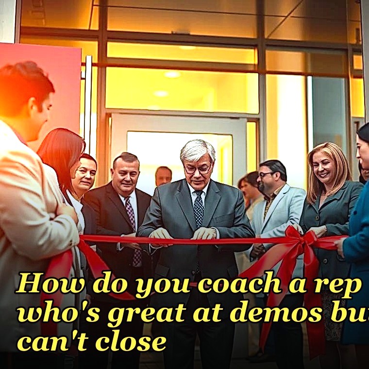 How do you coach a rep who's great at demos but can't close?