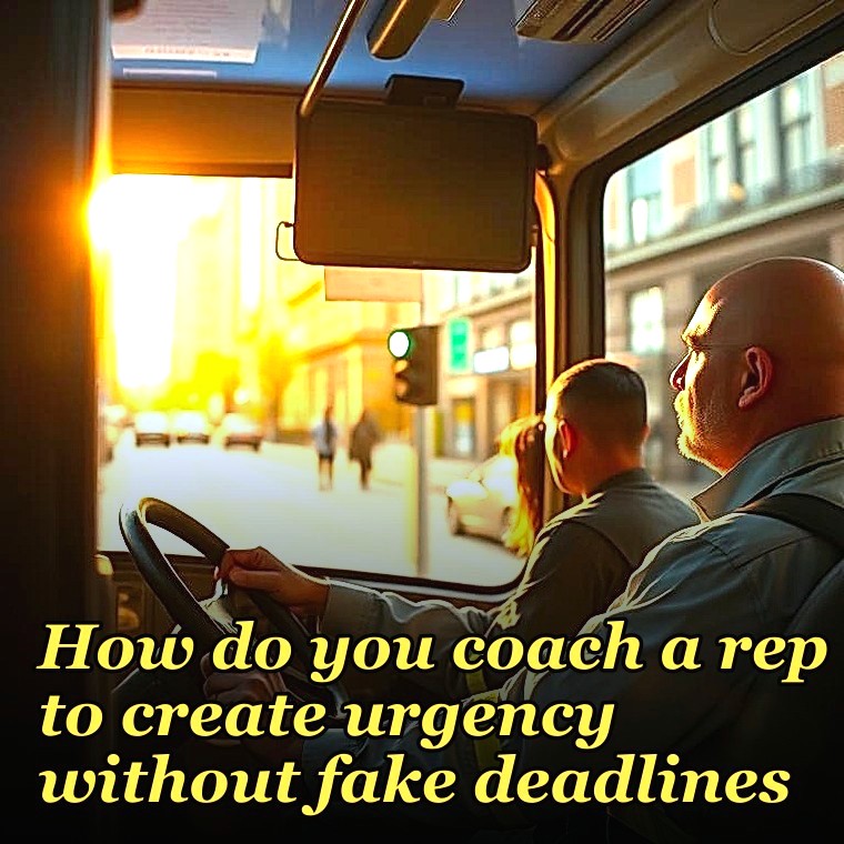 How do you coach a rep to create urgency without fake deadlines?