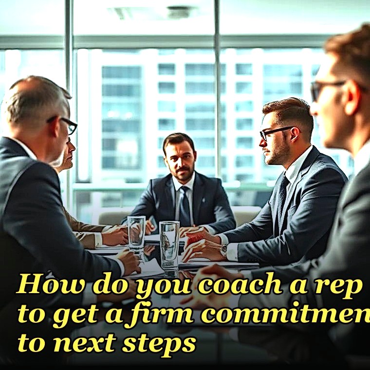 How do you coach a rep to get a firm commitment to next steps?