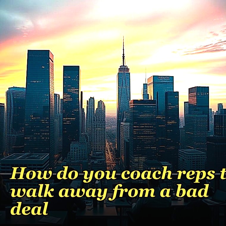 How do you coach reps to walk away from a bad deal?