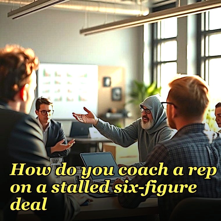 How do you coach a rep on a stalled six-figure deal?