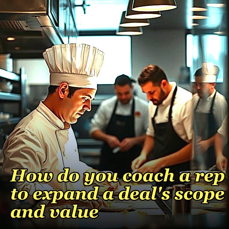 How do you coach a rep to expand a deal's scope and value?