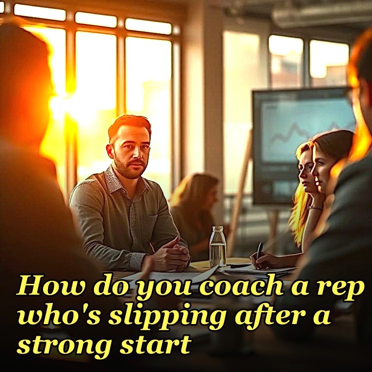 How do you coach a rep who's slipping after a strong start?
