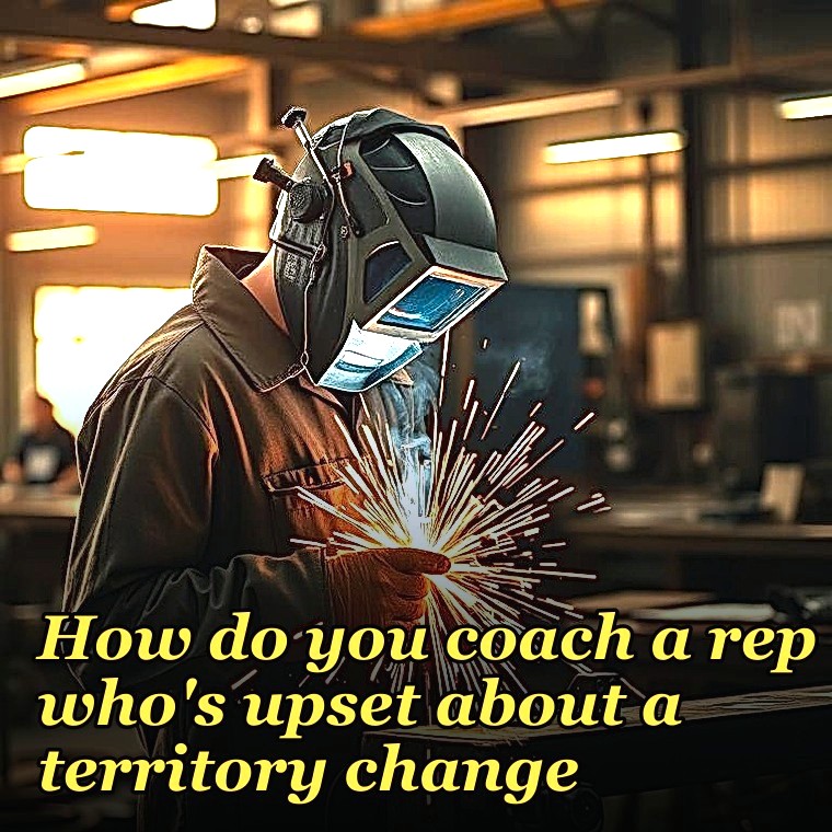 How do you coach a rep who's upset about a territory change?