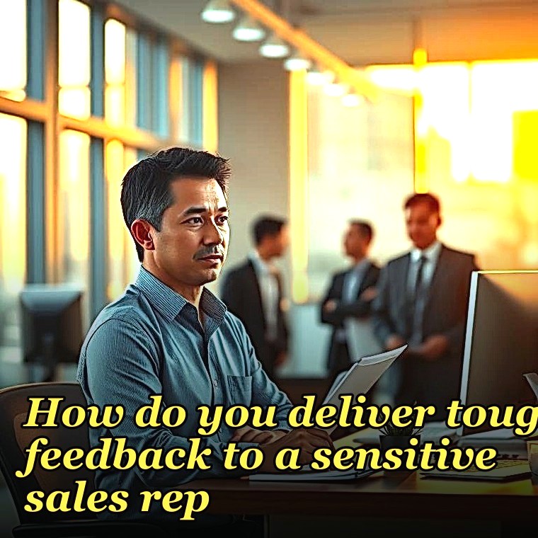 How do you deliver tough feedback to a sensitive sales rep?