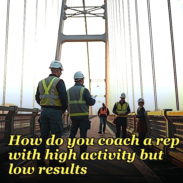 How do you coach a rep with high activity but low results?