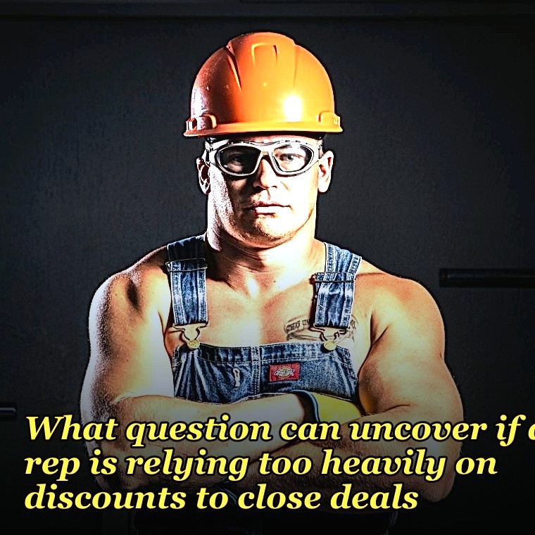 What question can uncover if a rep is relying too heavily on discounts to close deals?