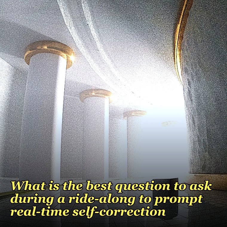 What is the best question to ask during a ride-along to prompt real-time self-correction?