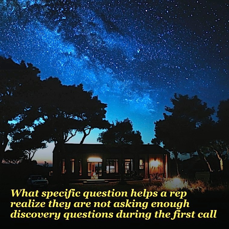 What specific question helps a rep realize they are not asking enough discovery questions during the first call?