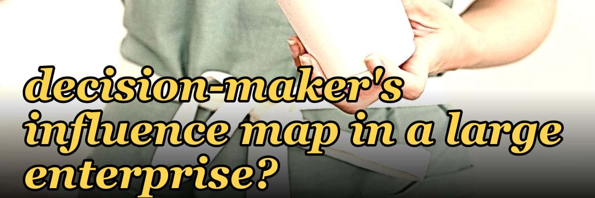Can you walk me through the exact steps you take to map out a decision-maker's influence map in a large enterprise?