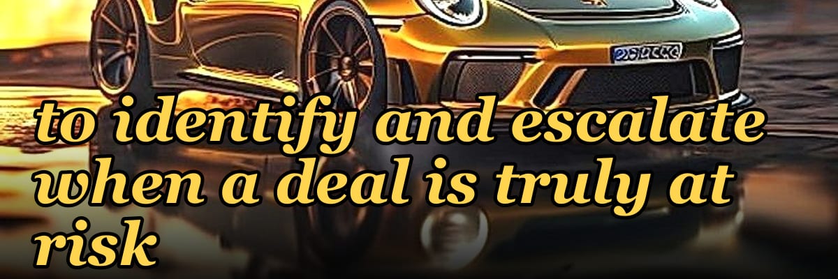 How do you coach a rep to identify and escalate when a deal is truly at risk