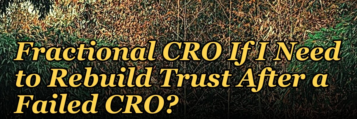 Should I Hire a Fractional CRO If I Need to Rebuild Trust After a Failed CRO?