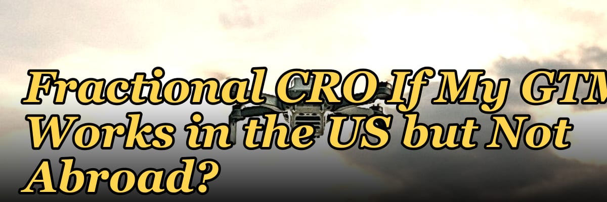 Should I Hire a Fractional CRO If My GTM Works in the US but Not Abroad?
