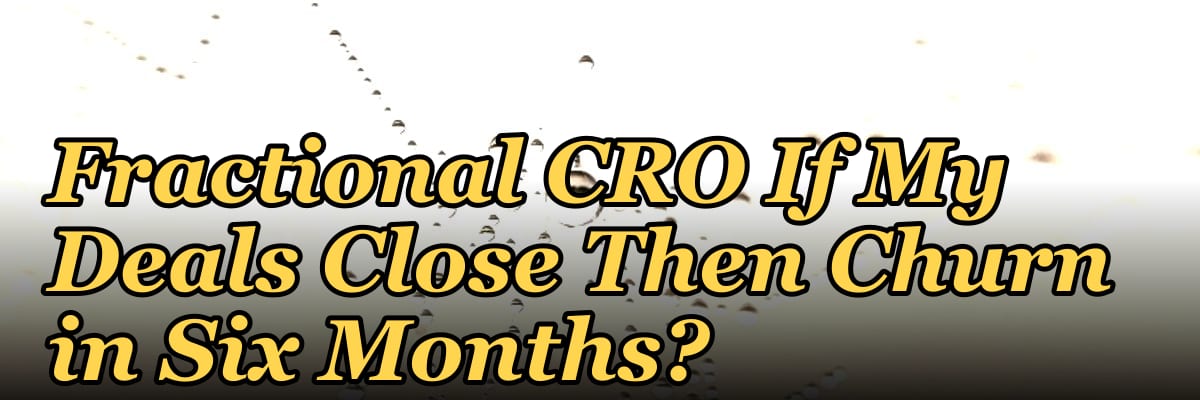 Should I Hire a Fractional CRO If My Deals Close Then Churn in Six Months?