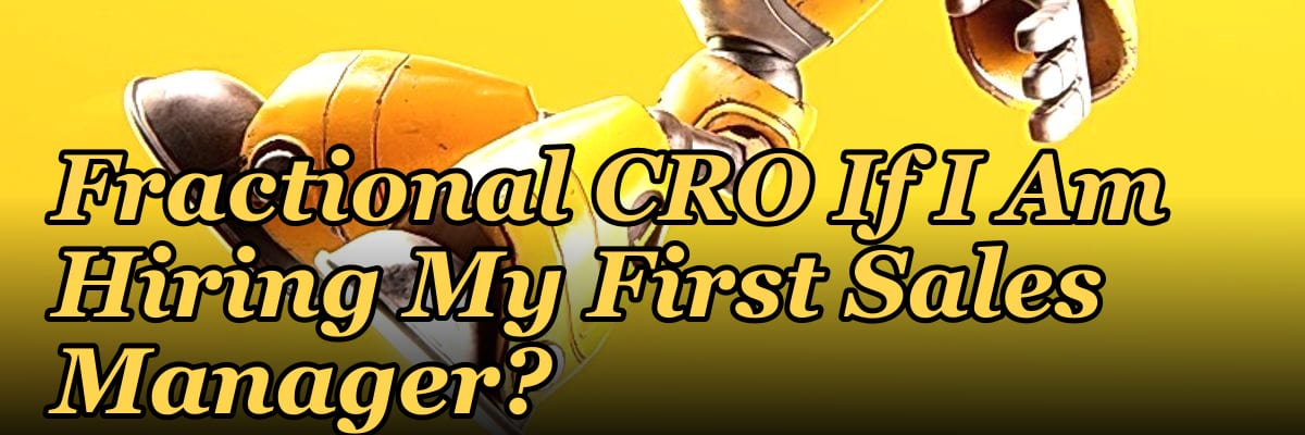 Should I Hire a Fractional CRO If I Am Hiring My First Sales Manager?