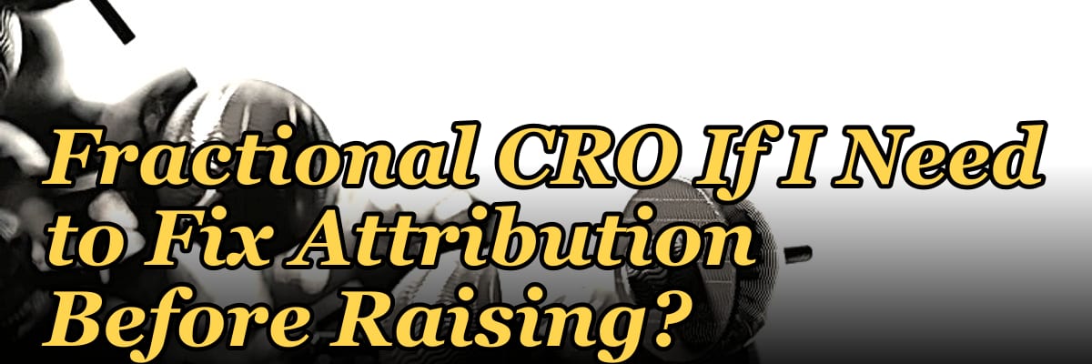 Should I Hire a Fractional CRO If I Need to Fix Attribution Before Raising?