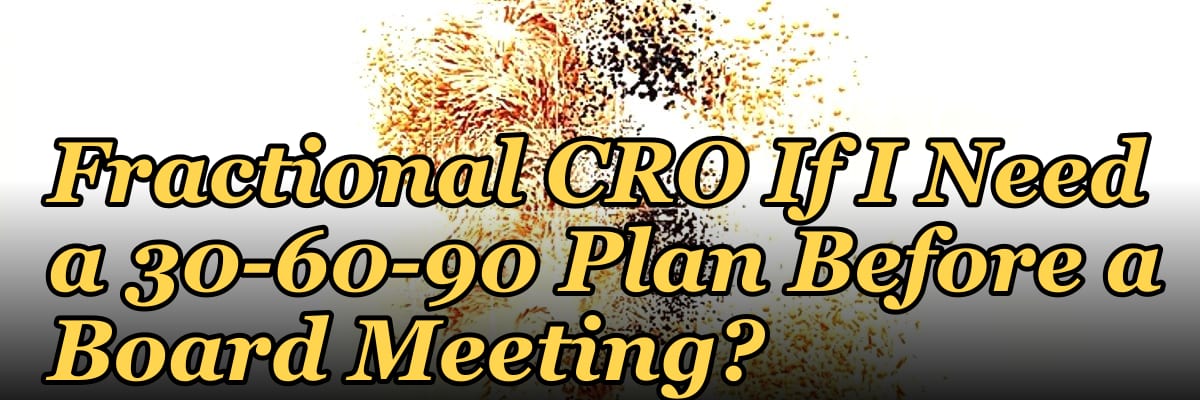 Should I Hire a Fractional CRO If I Need a 30-60-90 Plan Before a Board Meeting?