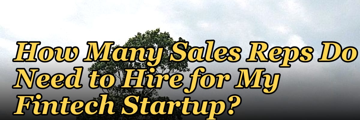 How Many Sales Reps Do I Need to Hire for My Fintech Startup?