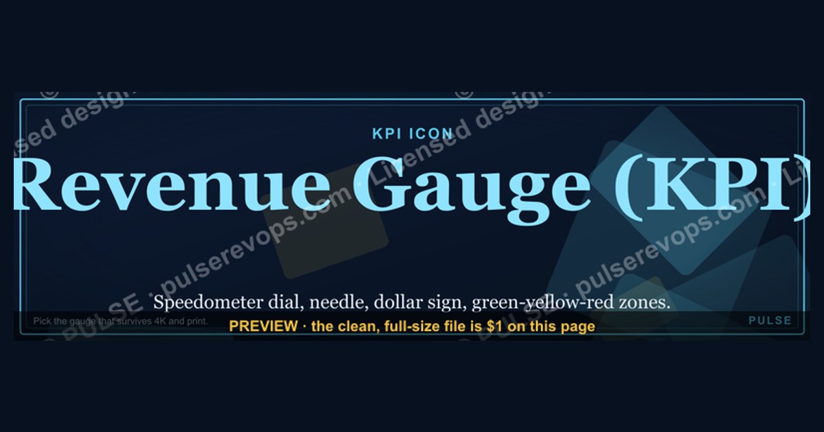 Revenue Gauge (KPI) — Icon / Clip Art