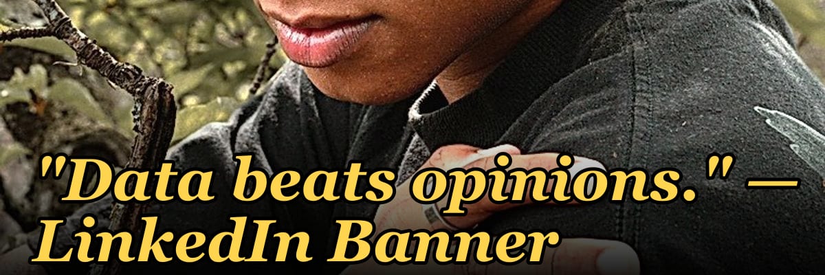 "Data beats opinions." — LinkedIn Banner