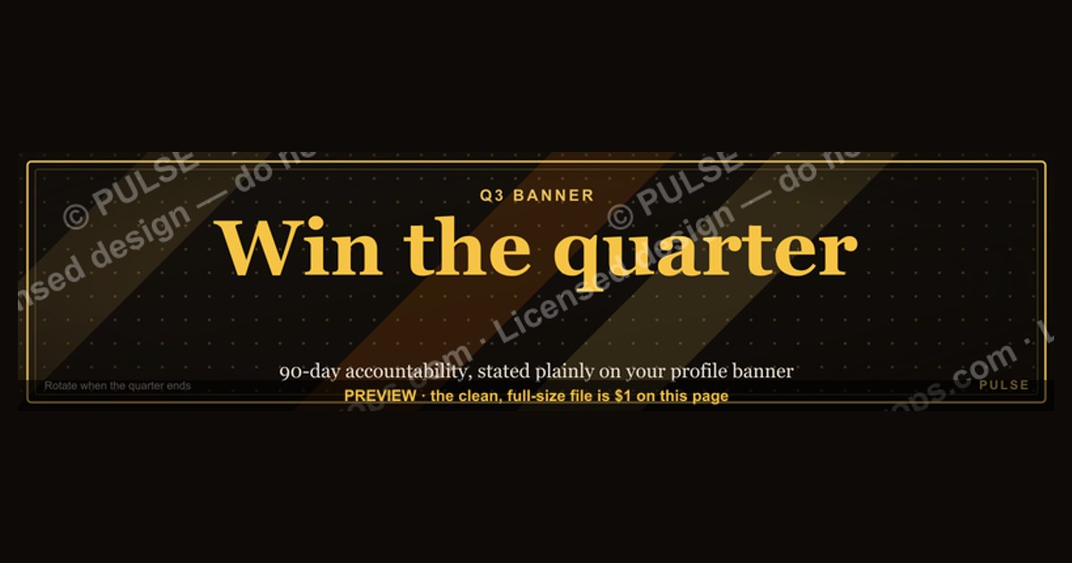 "Win the quarter." — LinkedIn Banner