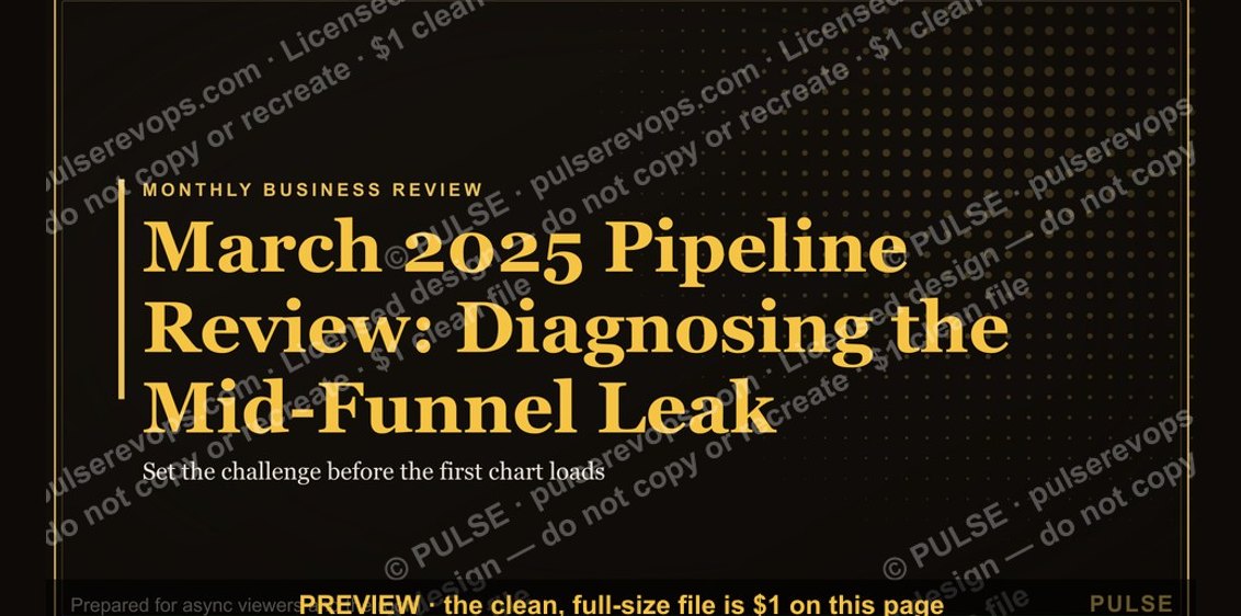 Monthly Business Review — Title Slide