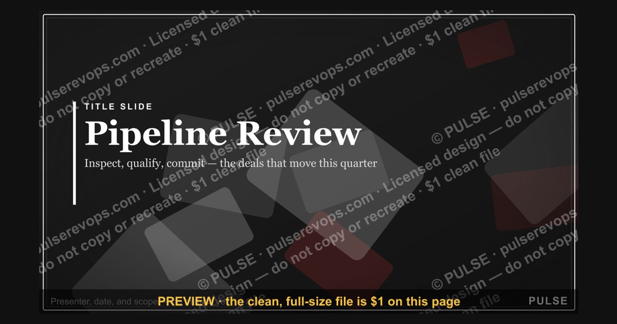 Pipeline Review — Title Slide