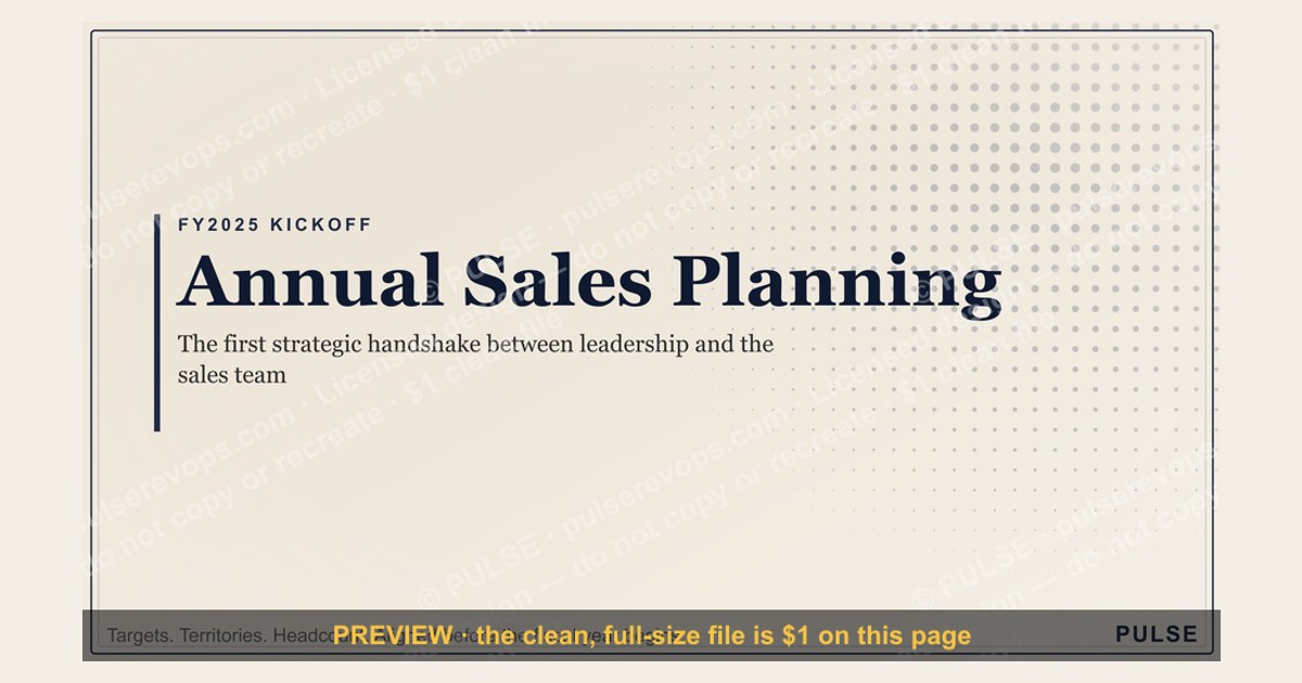 Annual Sales Planning — Title Slide