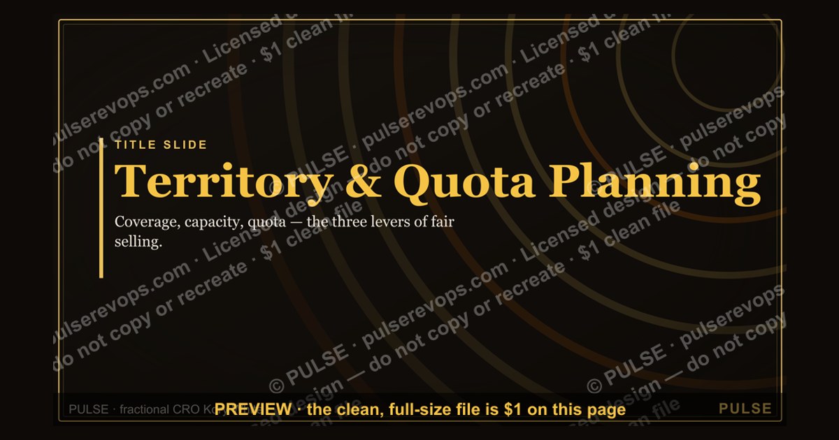 Territory & Quota Planning — Title Slide