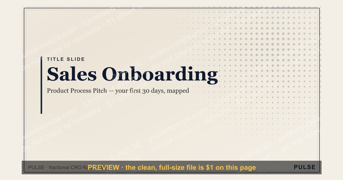 Sales Onboarding — Title Slide