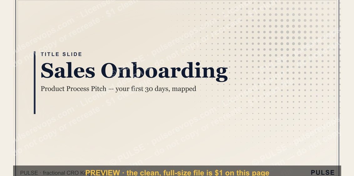 Sales Onboarding — Title Slide