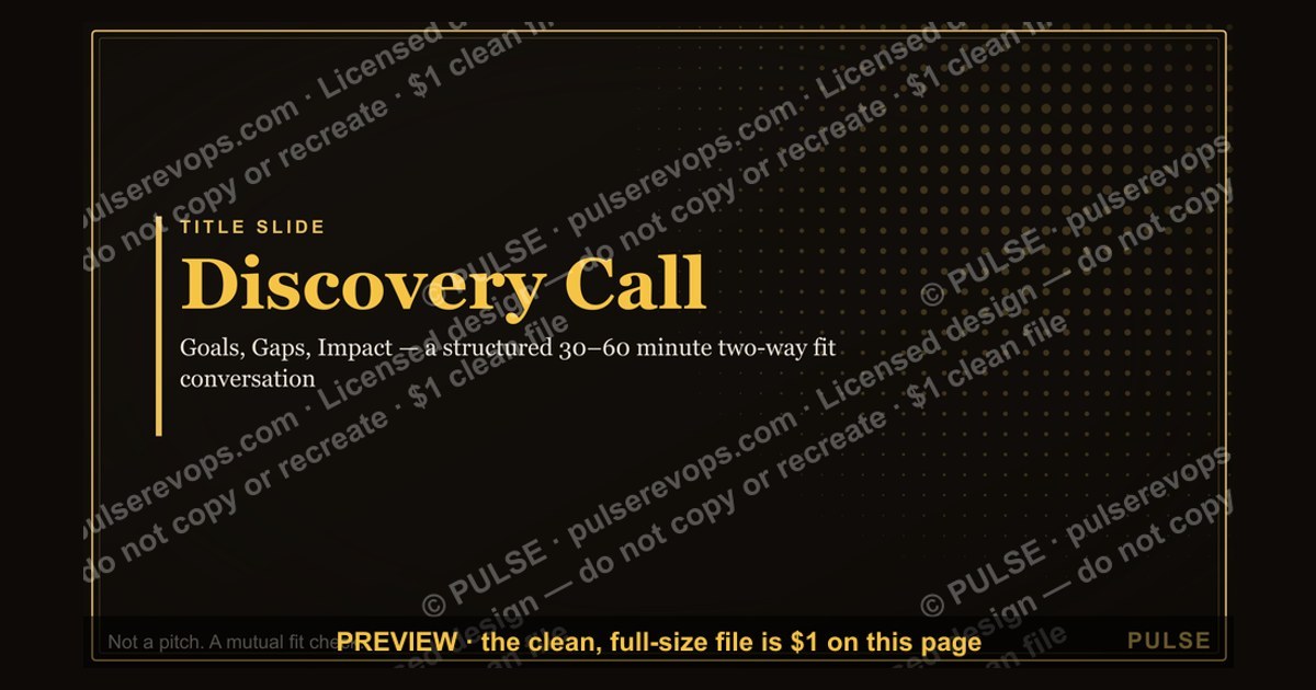 Discovery Call — Title Slide — figure 1