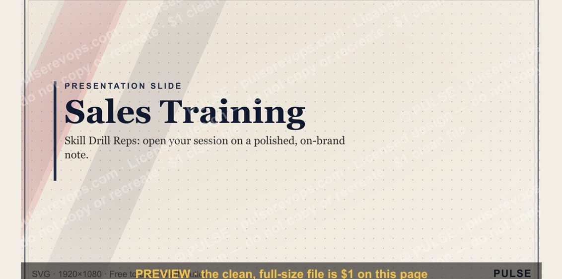 Sales Training — Title Slide