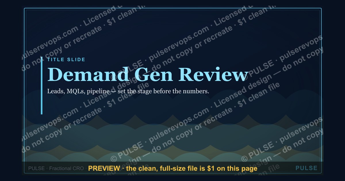 Demand Gen Review — Title Slide