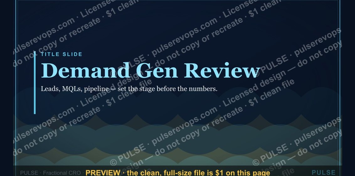 Demand Gen Review — Title Slide