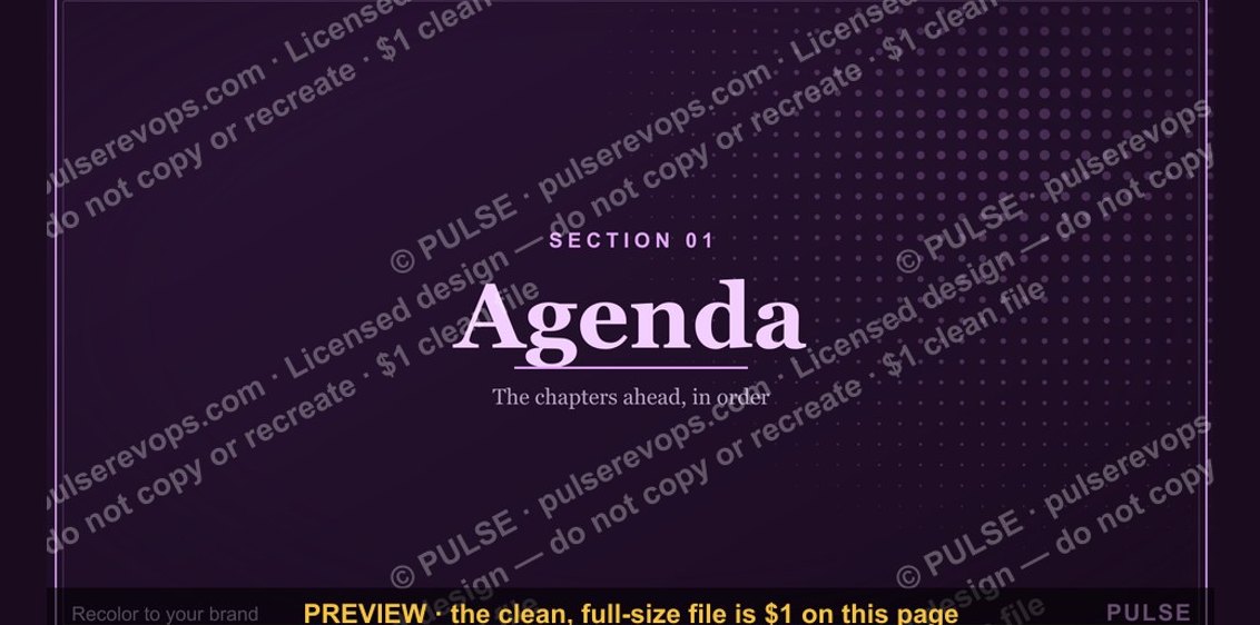 Agenda — Section Divider Slide