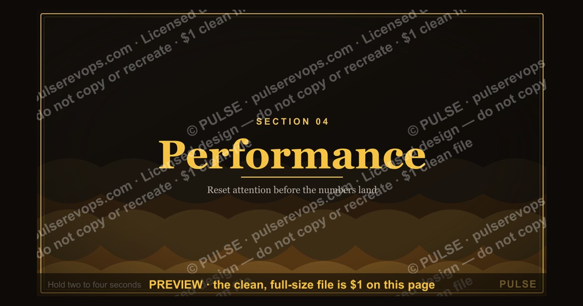 Performance — Section Divider Slide