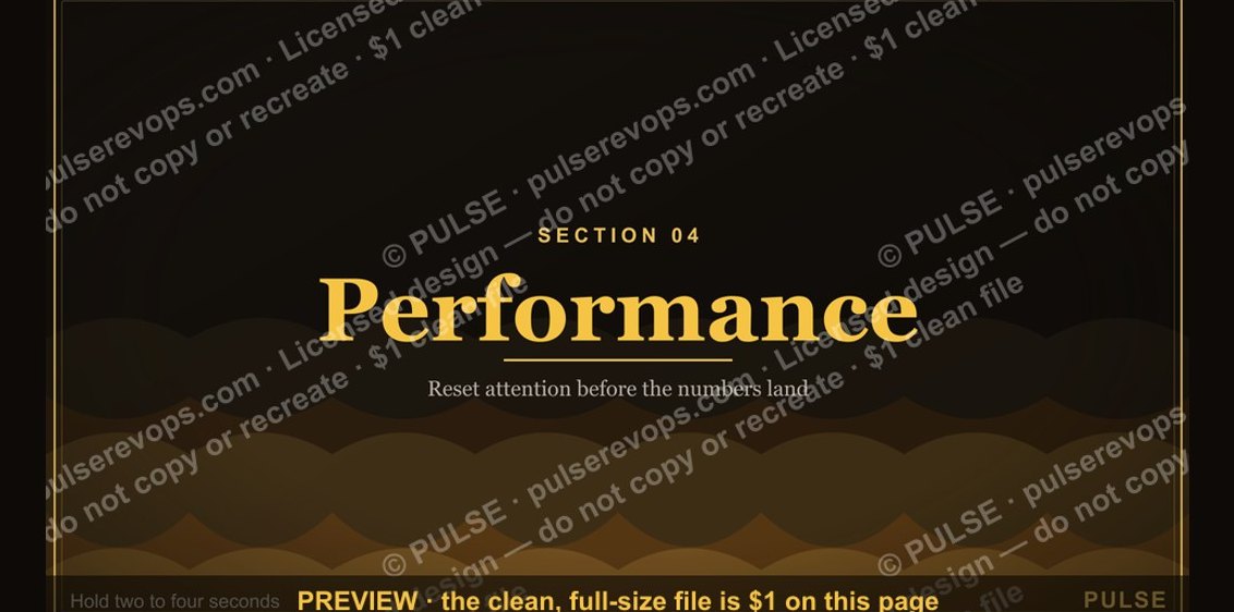 Performance — Section Divider Slide