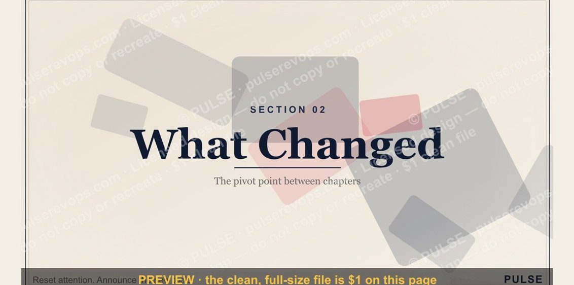 What Changed — Section Divider Slide