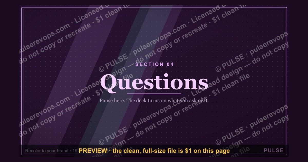 Questions — Section Divider Slide