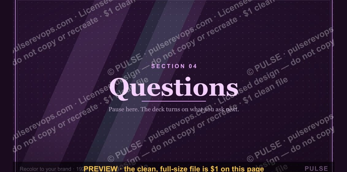 Questions — Section Divider Slide