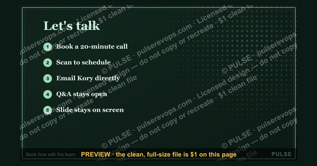 Let's talk. — Closing Slide
